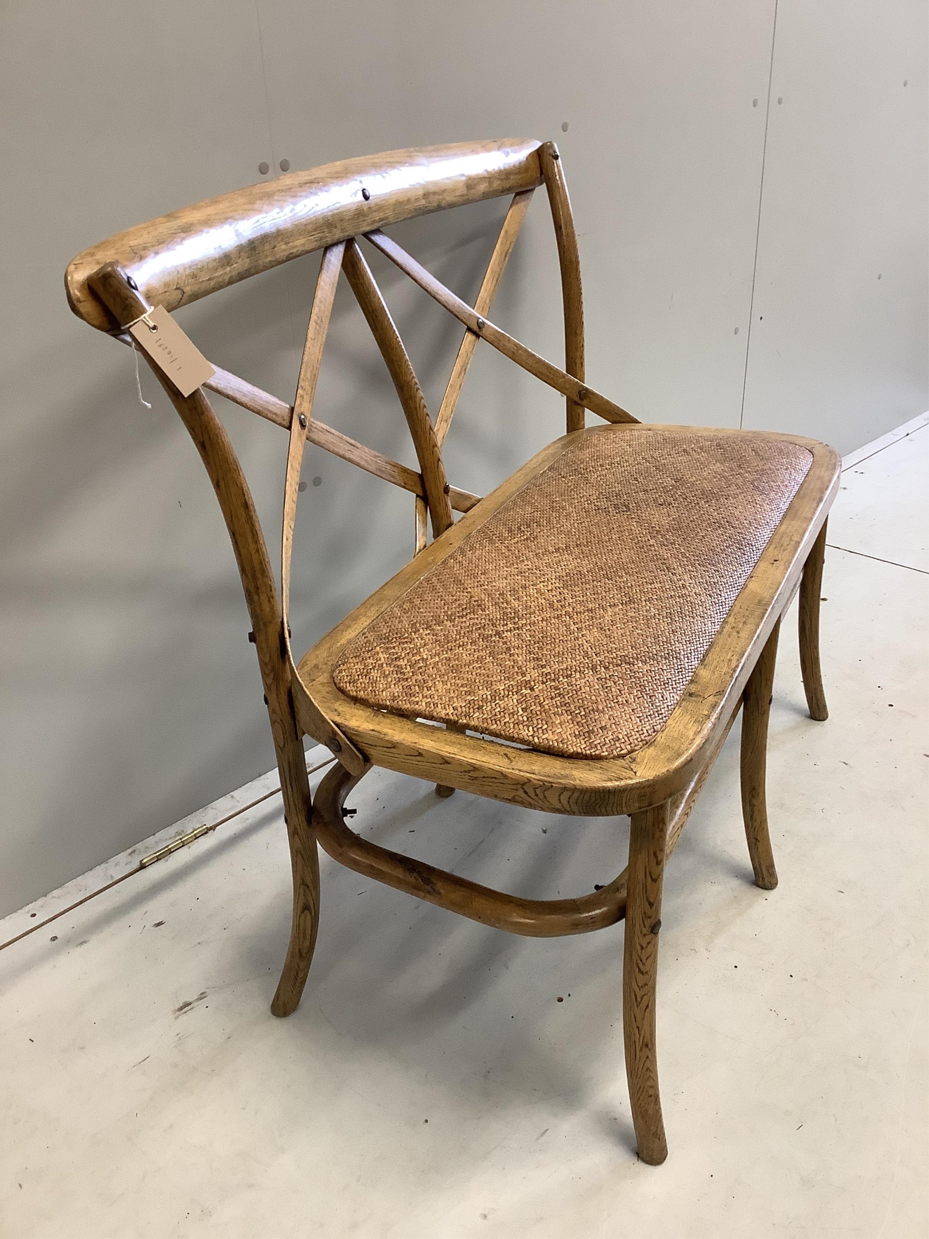 An early 20th century Provincial ash settee, width 100cm, depth 45cm, height 92cm. Condition - good